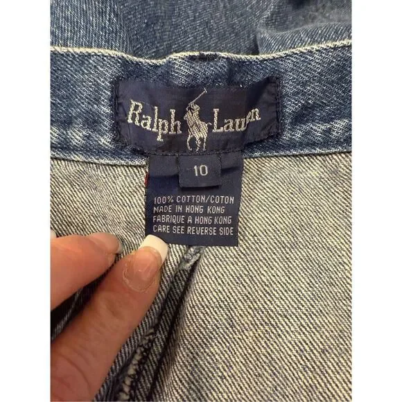 Ralph Lauren Women’s Vintage Denim Shorts 1990’s Y2K Pleated Sz. 10 - Picture 5 of 6